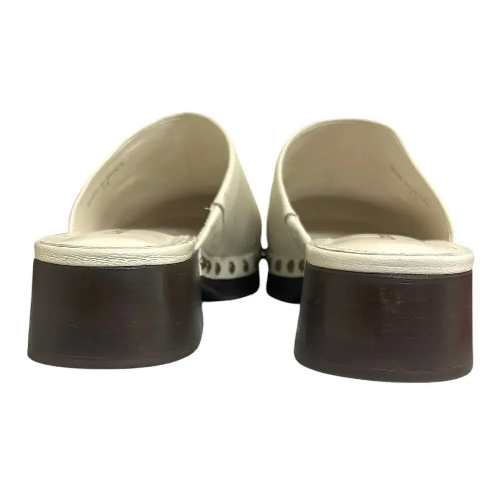 Larroudé Women's 'Zuzi Bit Mule' Leather Clog Slip-On Retro Ivory White Size 7.5 - Picture 9 of 15